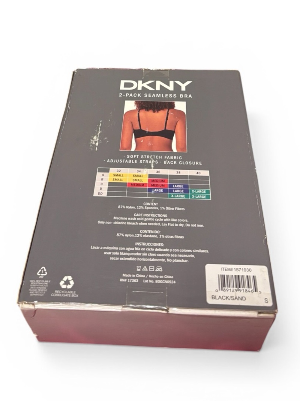 DKNY 2-Pack Seamless Black Cream Bras Wireless Comfort Bralette NEW New in Box S - Picture 5 of 6